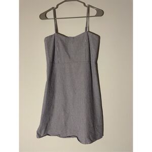 Brandy Melville Medium Gray and White Stripe Cruise Beach Mini Tank Dress